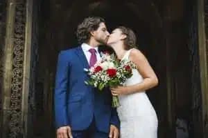 Newlyweds posing after their Jacksonville express wedding